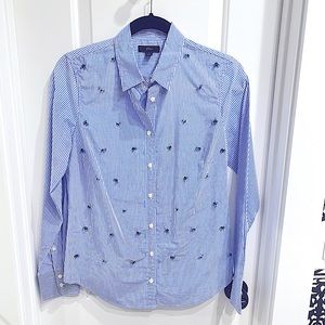 Like New! J Crew Perfect Shirt with Crystals Size 4